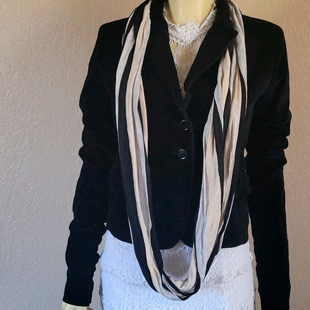 Stripped cotton infinity scarf